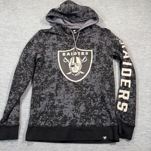 Fanatics Hoodie Mens Small Black Raiders Pullover Graphic Logo Athletic NFL‎